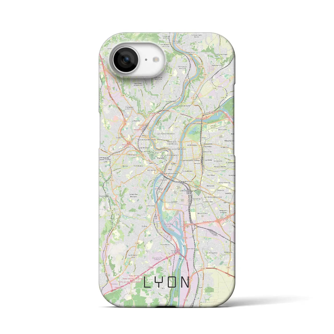【リヨン(フランス)】地図柄iPhoneケース(バックカバータイプ)