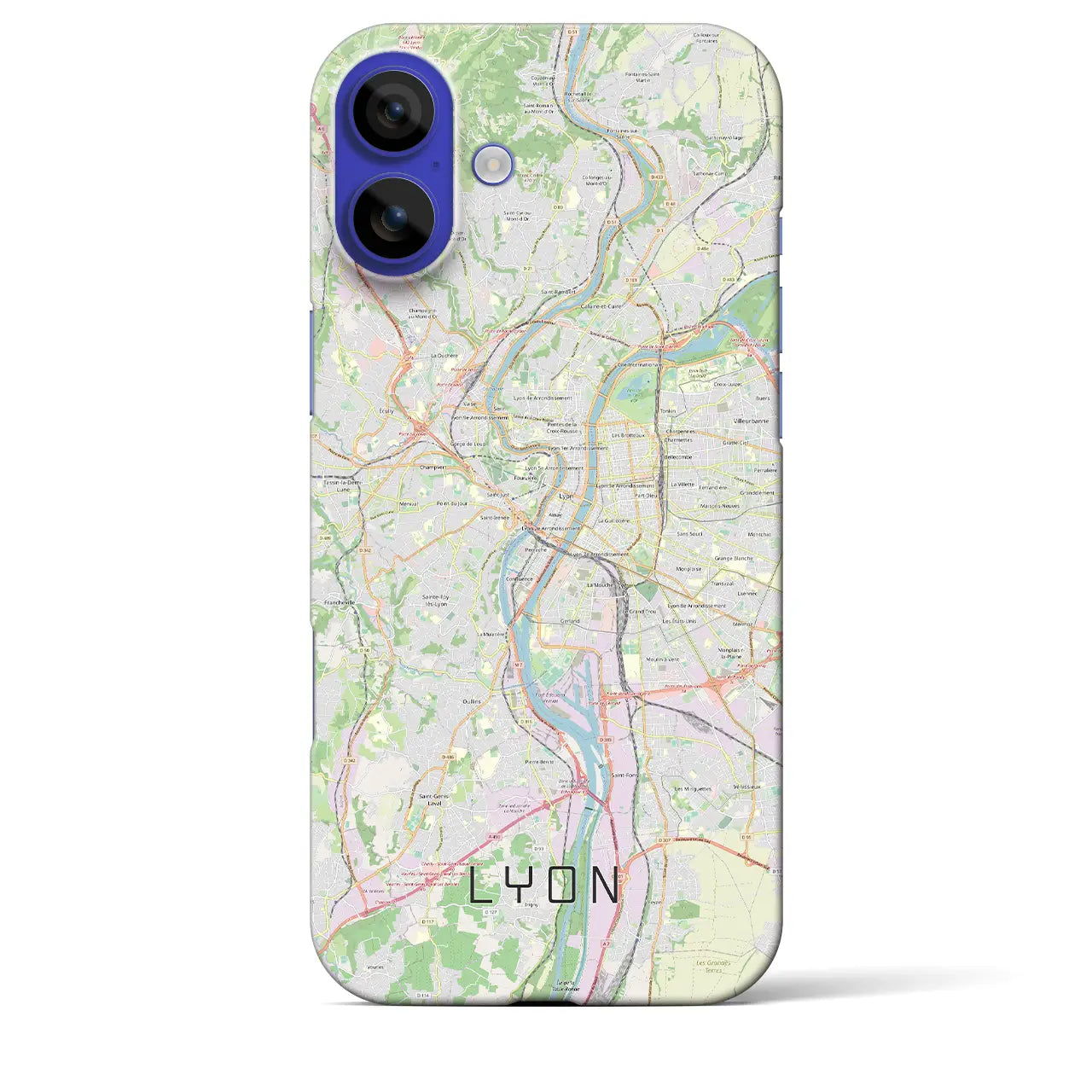 【リヨン(フランス)】地図柄iPhoneケース(バックカバータイプ)