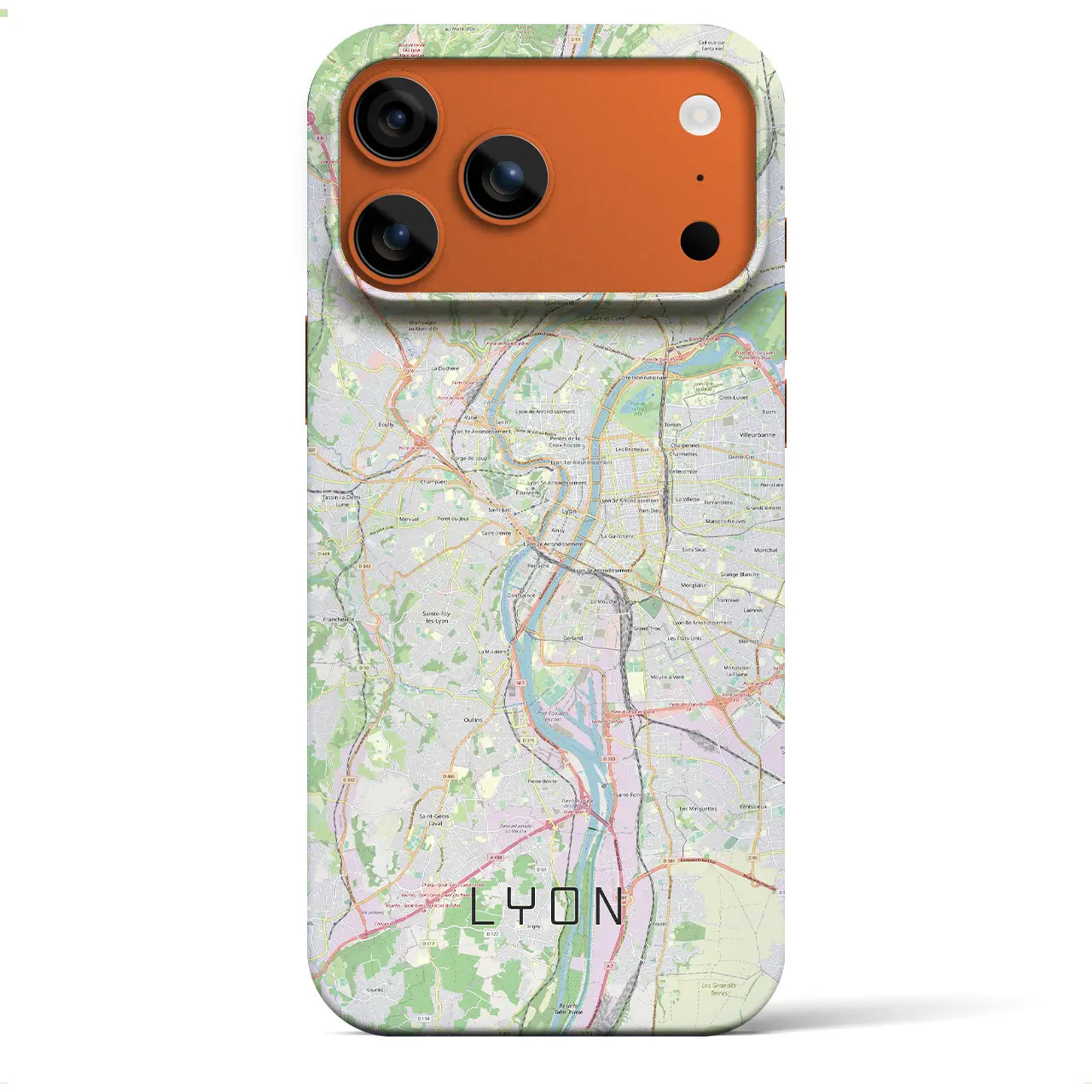 【リヨン(フランス)】地図柄iPhoneケース(バックカバータイプ)