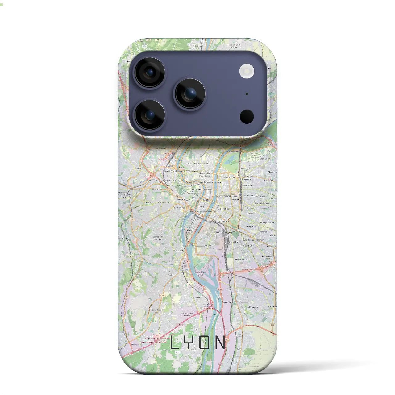 【リヨン(フランス)】地図柄iPhoneケース(バックカバータイプ)