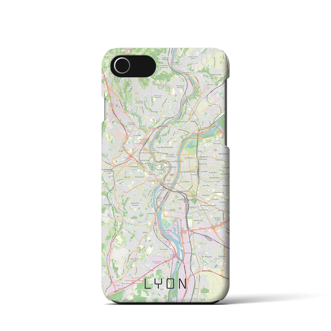 【リヨン(フランス)】地図柄iPhoneケース(バックカバータイプ)
