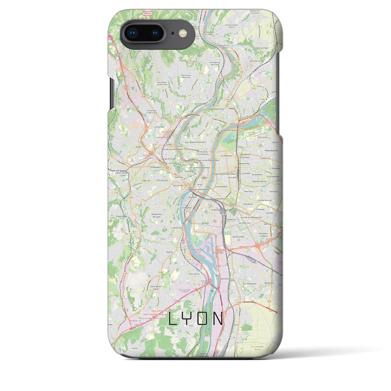 【リヨン(フランス)】地図柄iPhoneケース(バックカバータイプ)