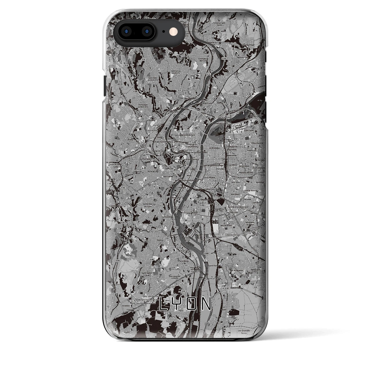 【リヨン(フランス)】地図柄iPhoneケース(クリアタイプ)