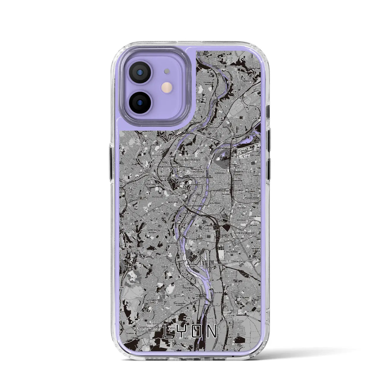 【リヨン(フランス)】地図柄iPhoneケース(MagSafeタイプ)