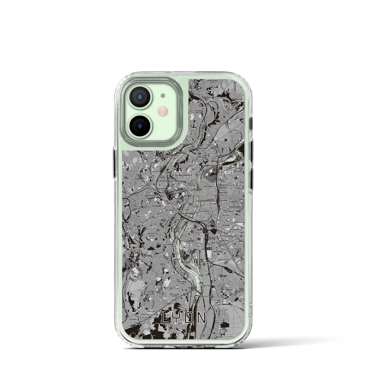【リヨン(フランス)】地図柄iPhoneケース(MagSafeタイプ)
