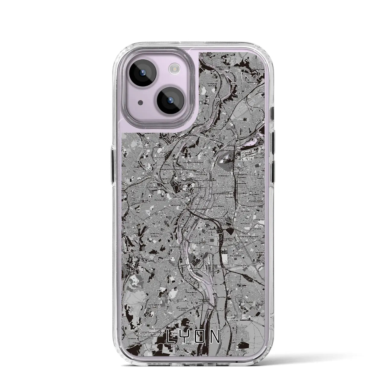 【リヨン(フランス)】地図柄iPhoneケース(MagSafeタイプ)
