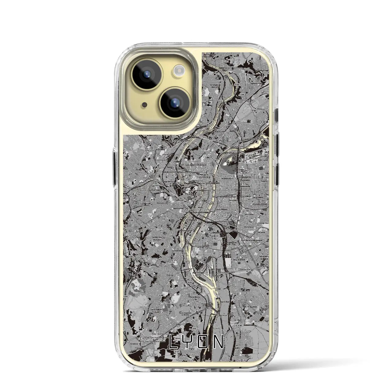 【リヨン(フランス)】地図柄iPhoneケース(MagSafeタイプ)