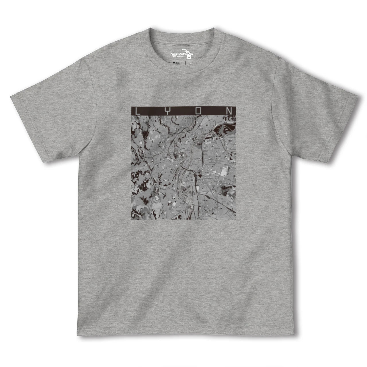 【リヨン(フランス)】地図柄ヘビーウェイトTシャツ