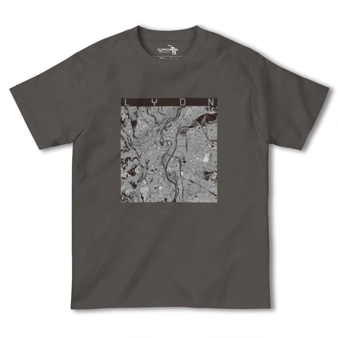 【リヨン(フランス)】地図柄ヘビーウェイトTシャツ