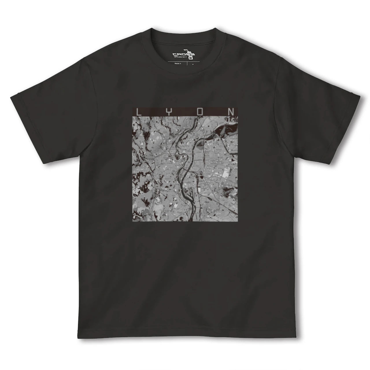 【リヨン(フランス)】地図柄ヘビーウェイトTシャツ