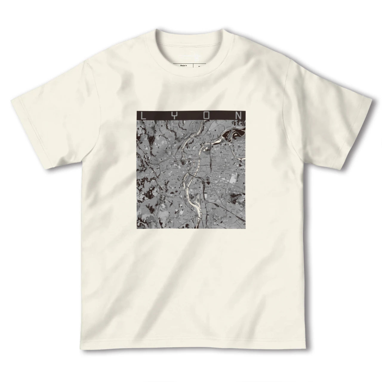 【リヨン(フランス)】地図柄ヘビーウェイトTシャツ