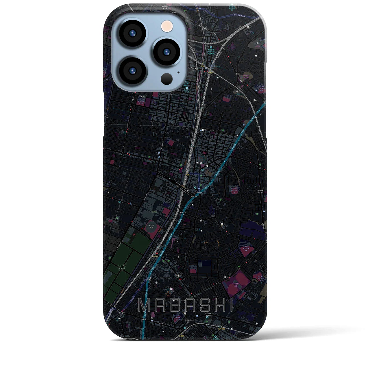 【馬橋(千葉県)】地図柄iPhoneケース(バックカバータイプ)