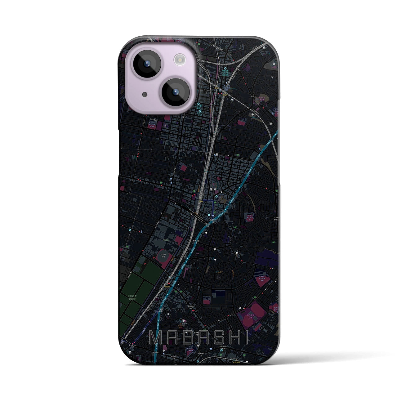 【馬橋(千葉県)】地図柄iPhoneケース(バックカバータイプ)