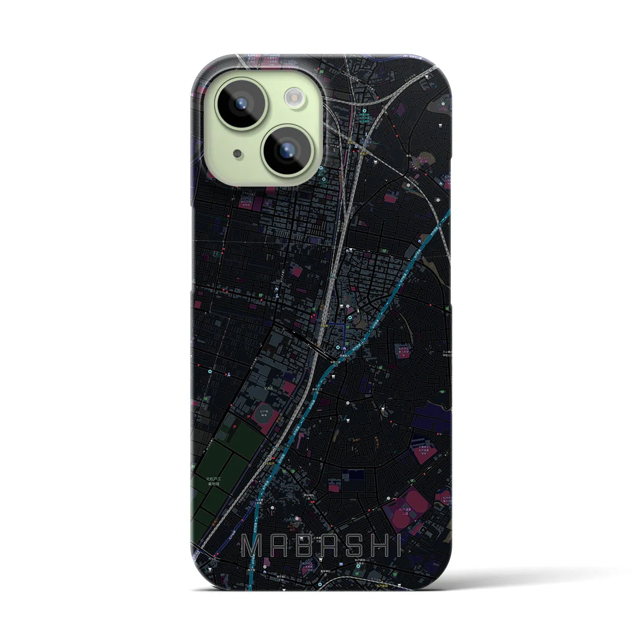 【馬橋(千葉県)】地図柄iPhoneケース(バックカバータイプ)
