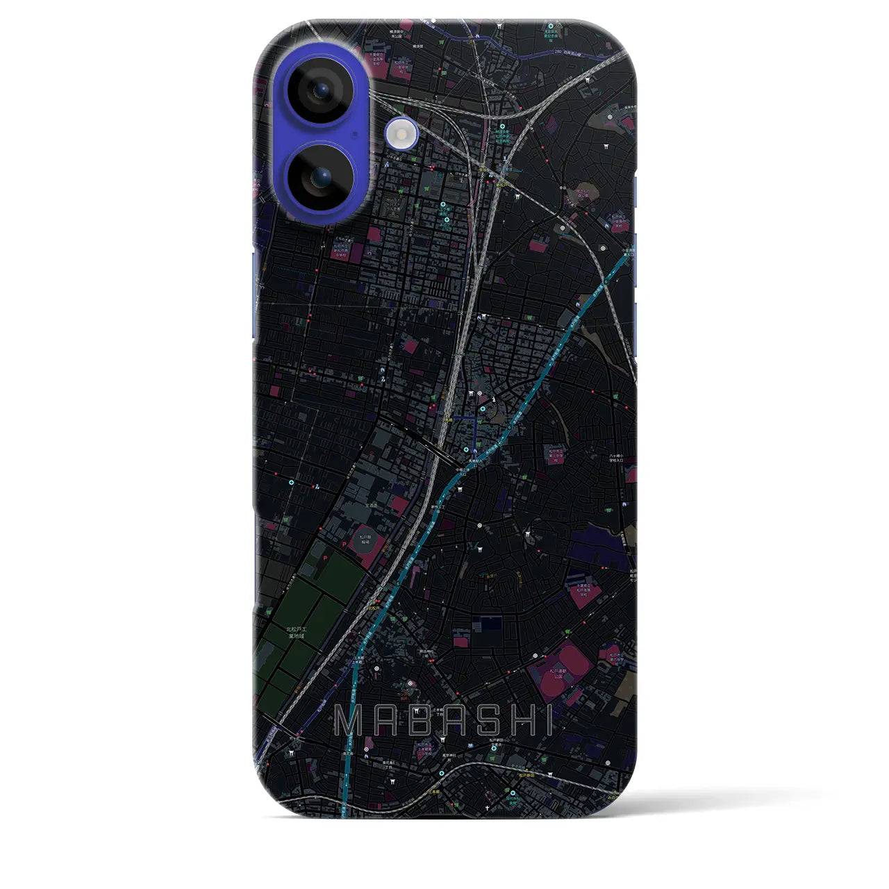 【馬橋(千葉県)】地図柄iPhoneケース(バックカバータイプ)