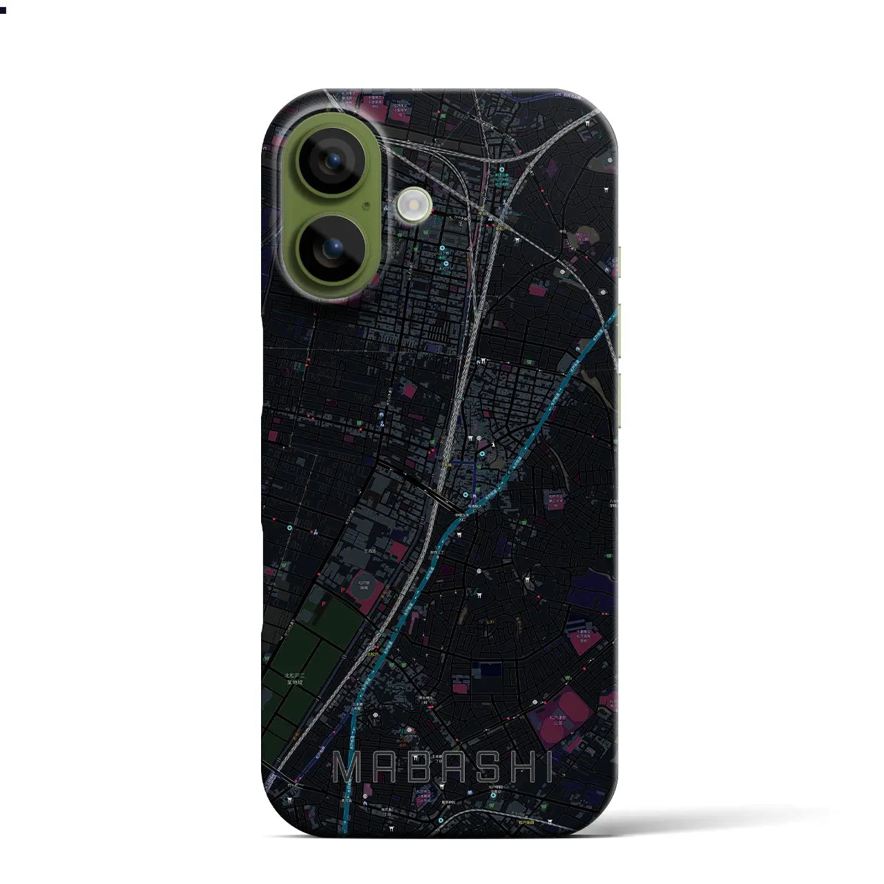 【馬橋(千葉県)】地図柄iPhoneケース(バックカバータイプ)