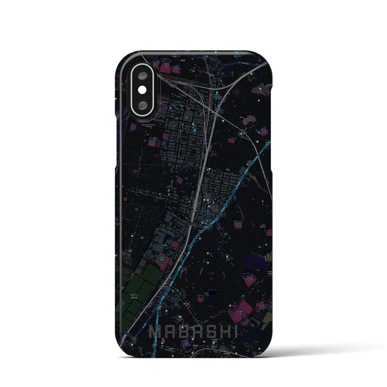 【馬橋(千葉県)】地図柄iPhoneケース(バックカバータイプ)