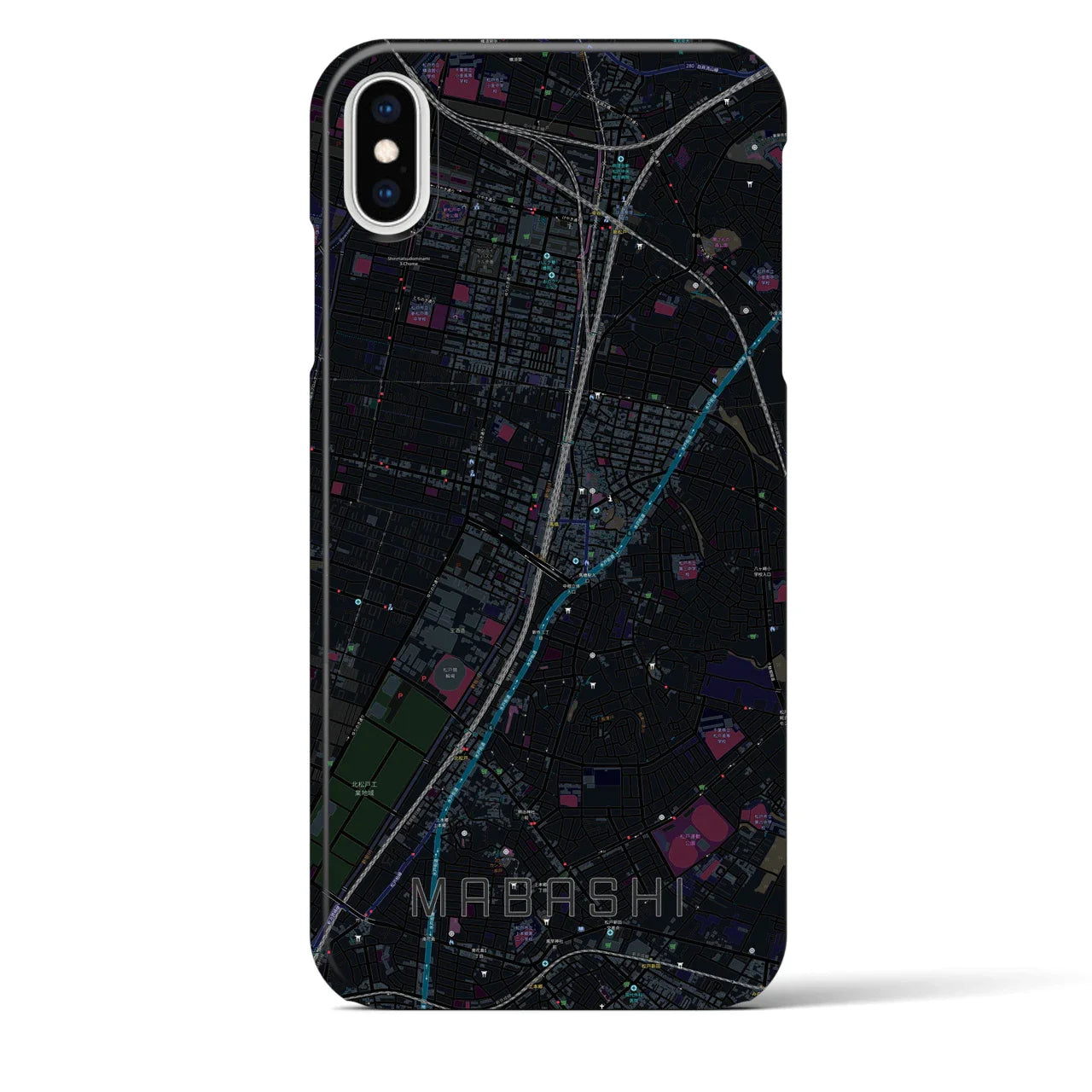 【馬橋(千葉県)】地図柄iPhoneケース(バックカバータイプ)