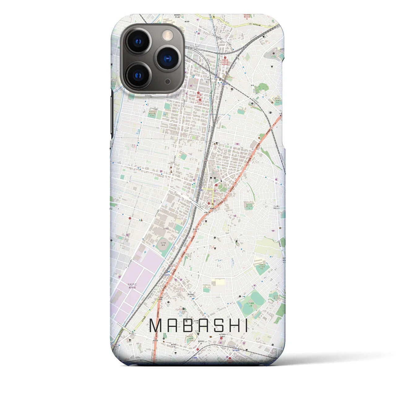 【馬橋(千葉県)】地図柄iPhoneケース(バックカバータイプ)
