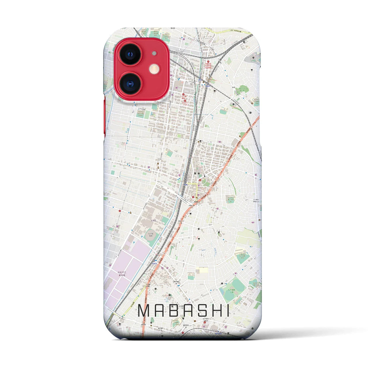 【馬橋(千葉県)】地図柄iPhoneケース(バックカバータイプ)