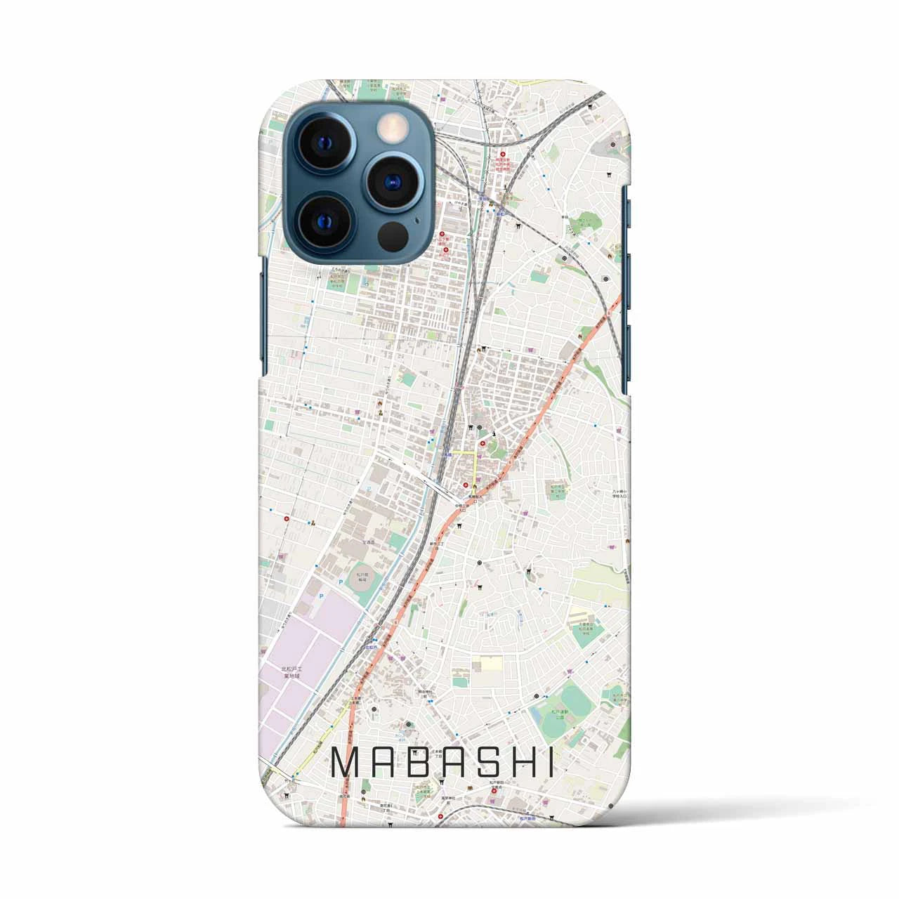 【馬橋(千葉県)】地図柄iPhoneケース(バックカバータイプ)