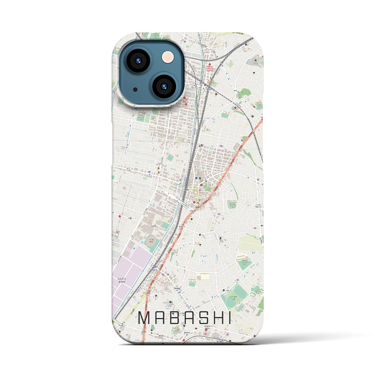 【馬橋(千葉県)】地図柄iPhoneケース(バックカバータイプ)