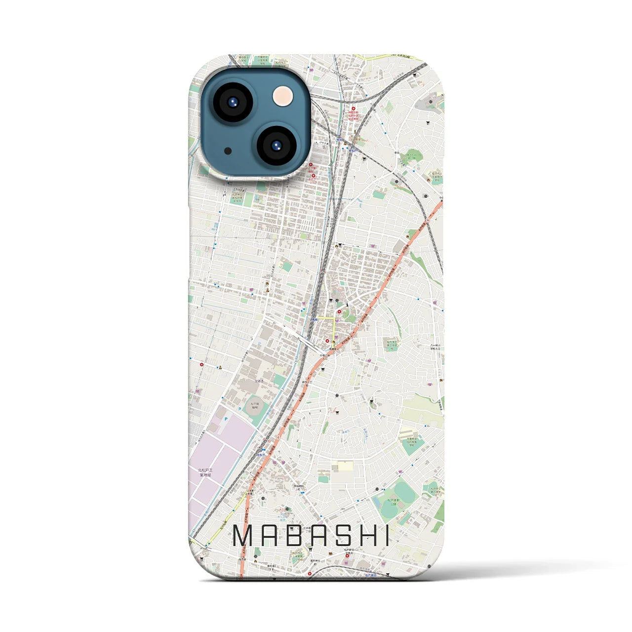 【馬橋(千葉県)】地図柄iPhoneケース(バックカバータイプ)