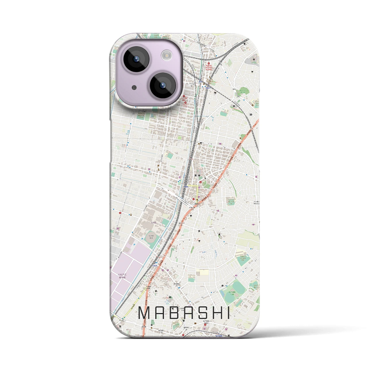【馬橋(千葉県)】地図柄iPhoneケース(バックカバータイプ)