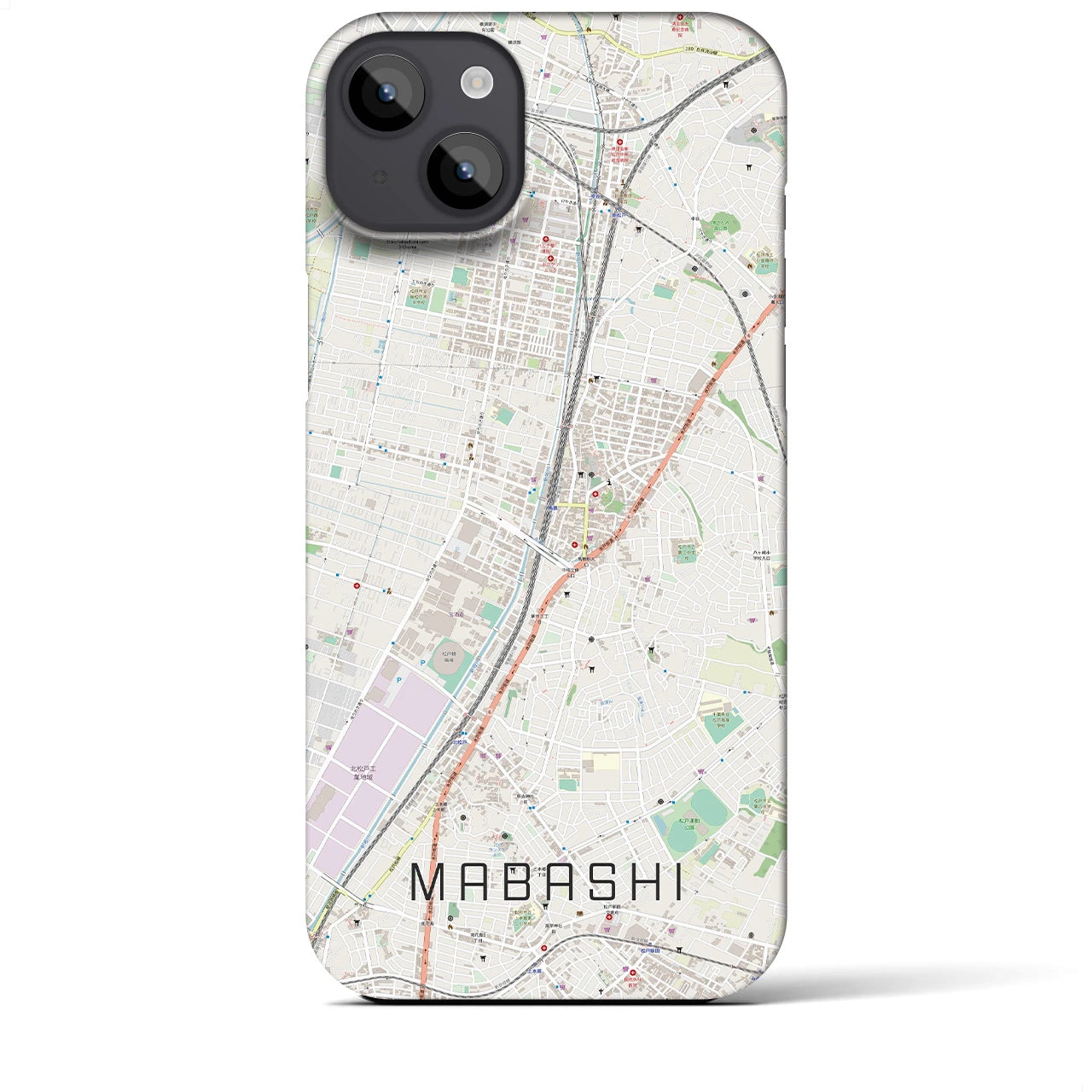 【馬橋(千葉県)】地図柄iPhoneケース(バックカバータイプ)
