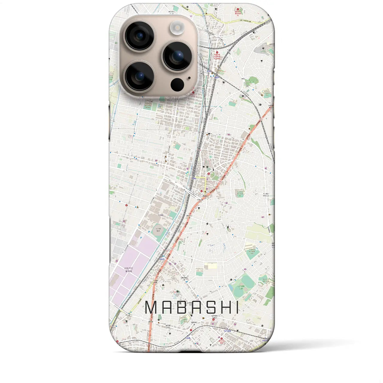 【馬橋(千葉県)】地図柄iPhoneケース(バックカバータイプ)