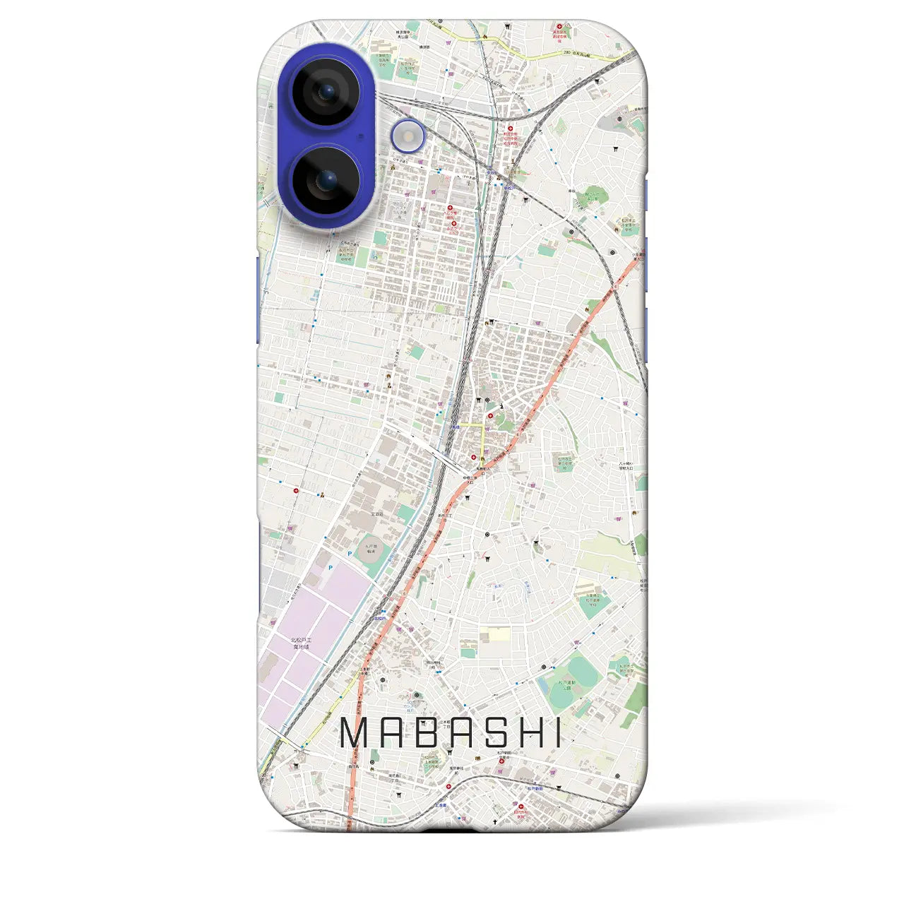 【馬橋(千葉県)】地図柄iPhoneケース(バックカバータイプ)ナチュラル・iPhone 16 Pro Max 用