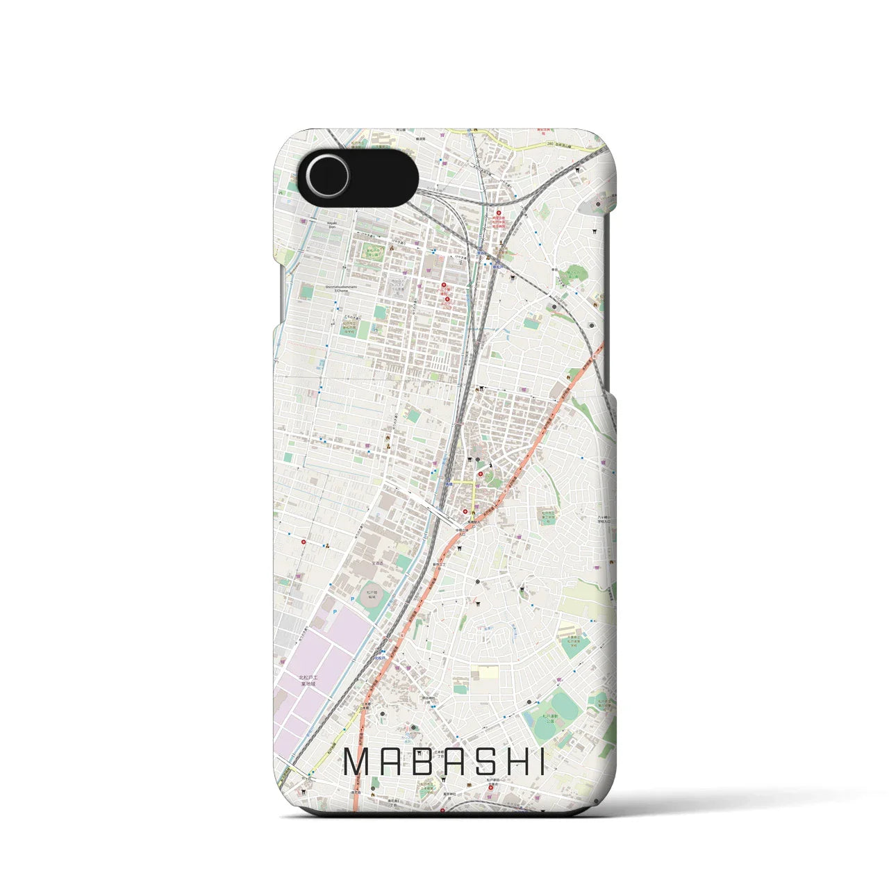 【馬橋(千葉県)】地図柄iPhoneケース(バックカバータイプ)