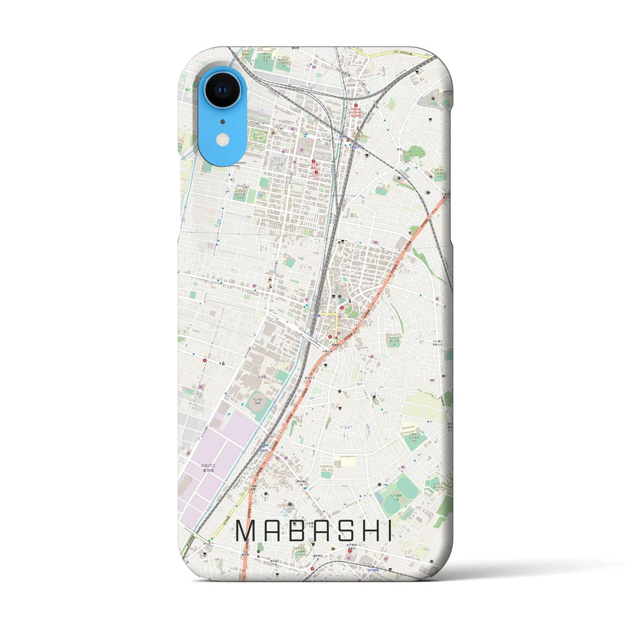 【馬橋(千葉県)】地図柄iPhoneケース(バックカバータイプ)