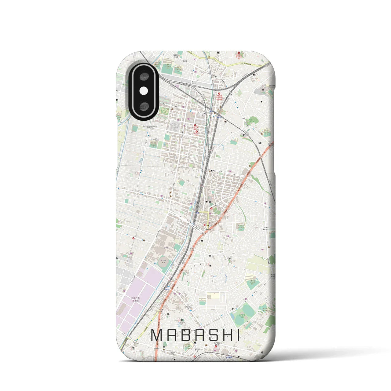 【馬橋(千葉県)】地図柄iPhoneケース(バックカバータイプ)