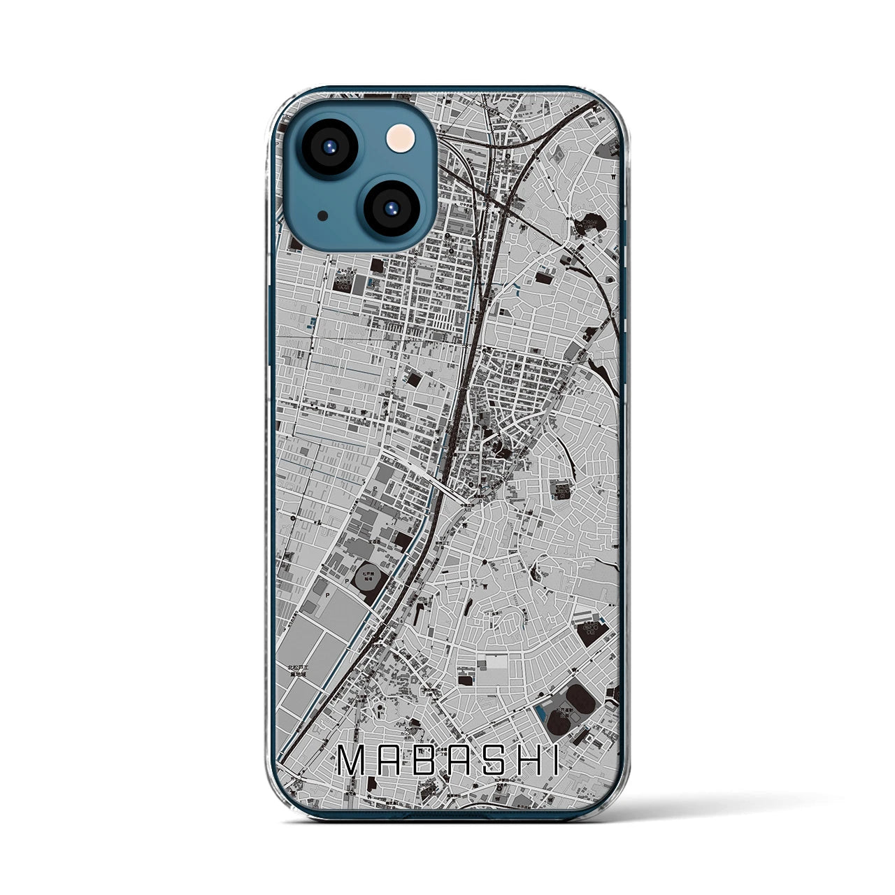 【馬橋(千葉県)】地図柄iPhoneケース(クリアタイプ)