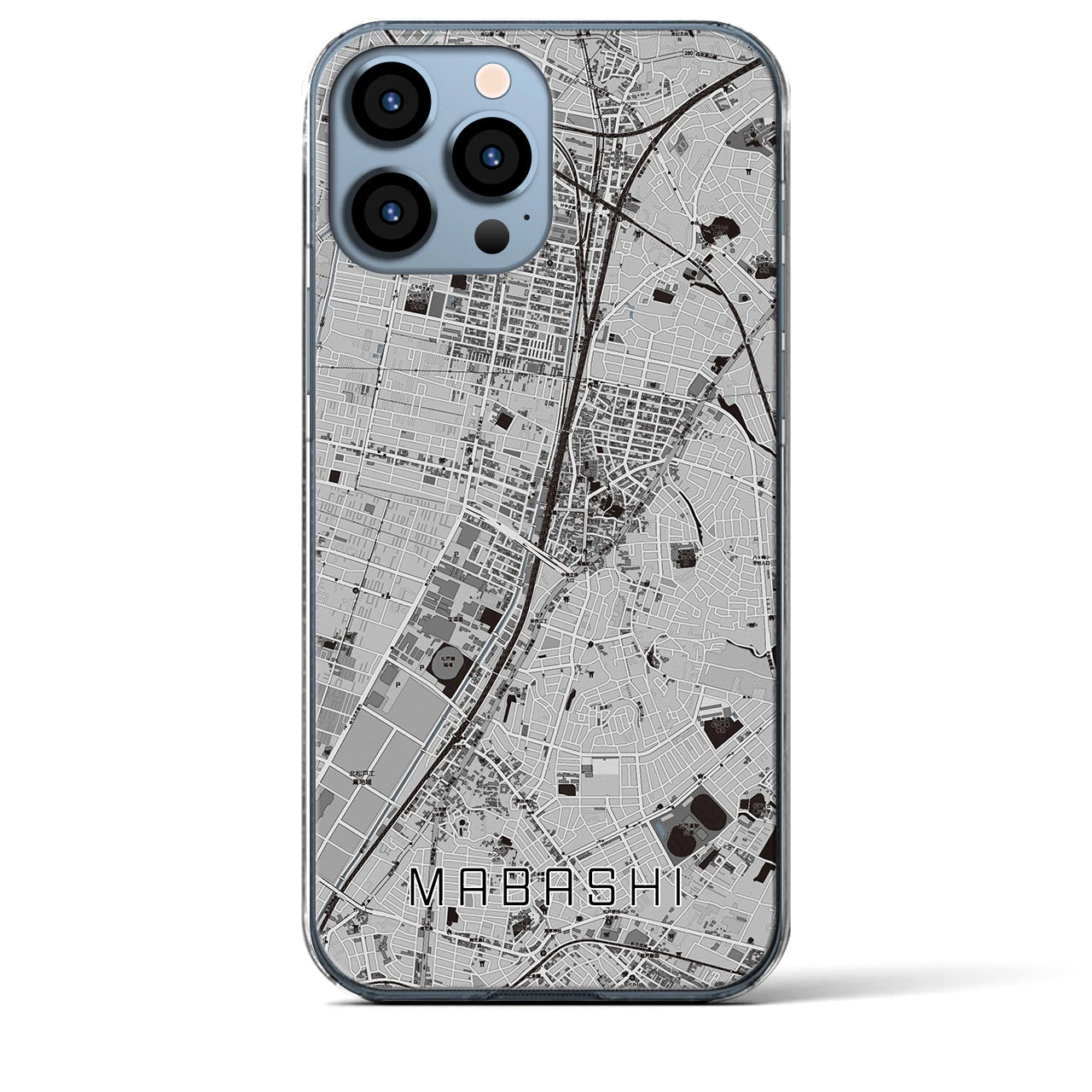 【馬橋(千葉県)】地図柄iPhoneケース(クリアタイプ)