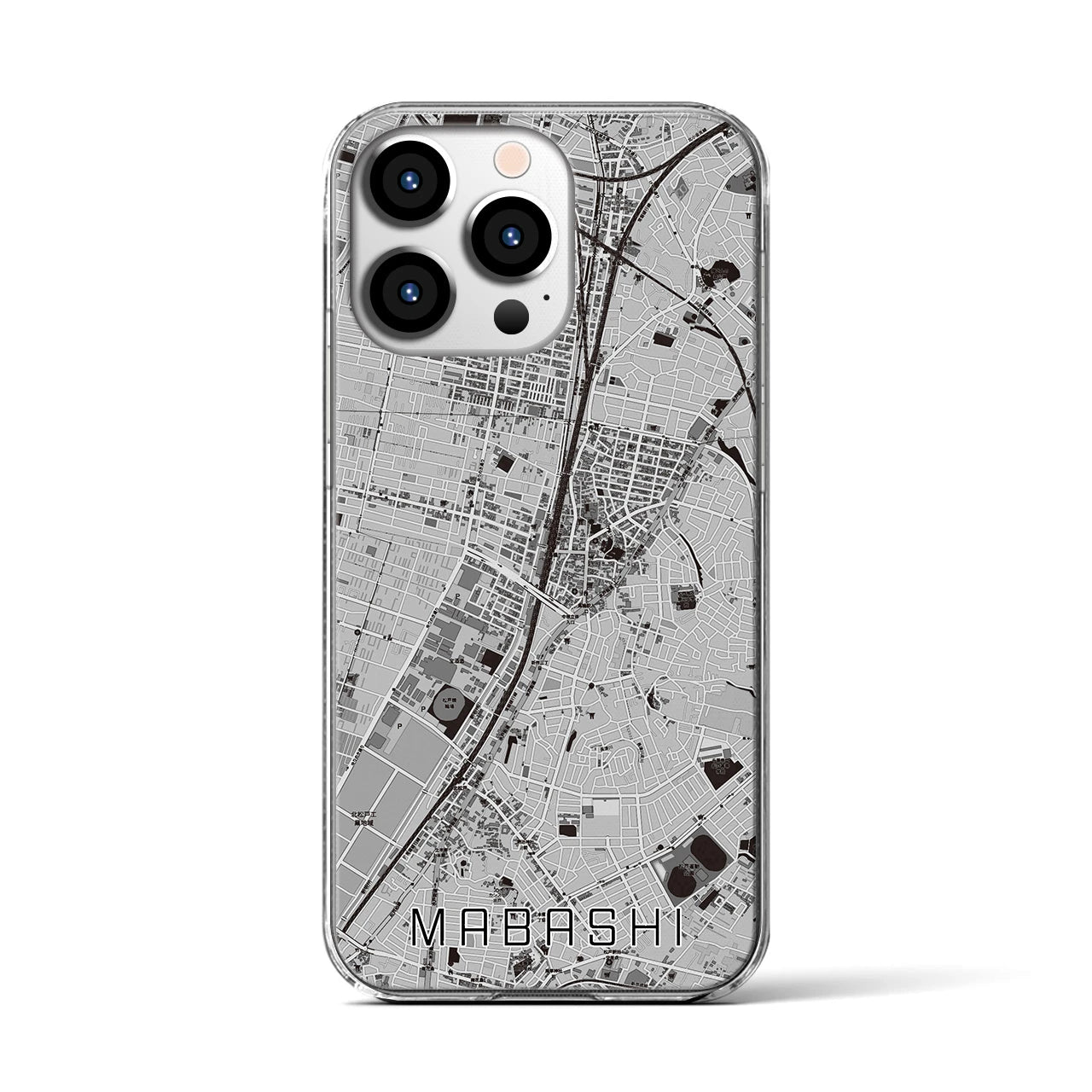 【馬橋(千葉県)】地図柄iPhoneケース(クリアタイプ)