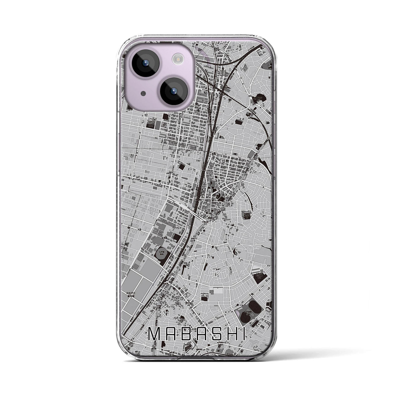 【馬橋(千葉県)】地図柄iPhoneケース(クリアタイプ)