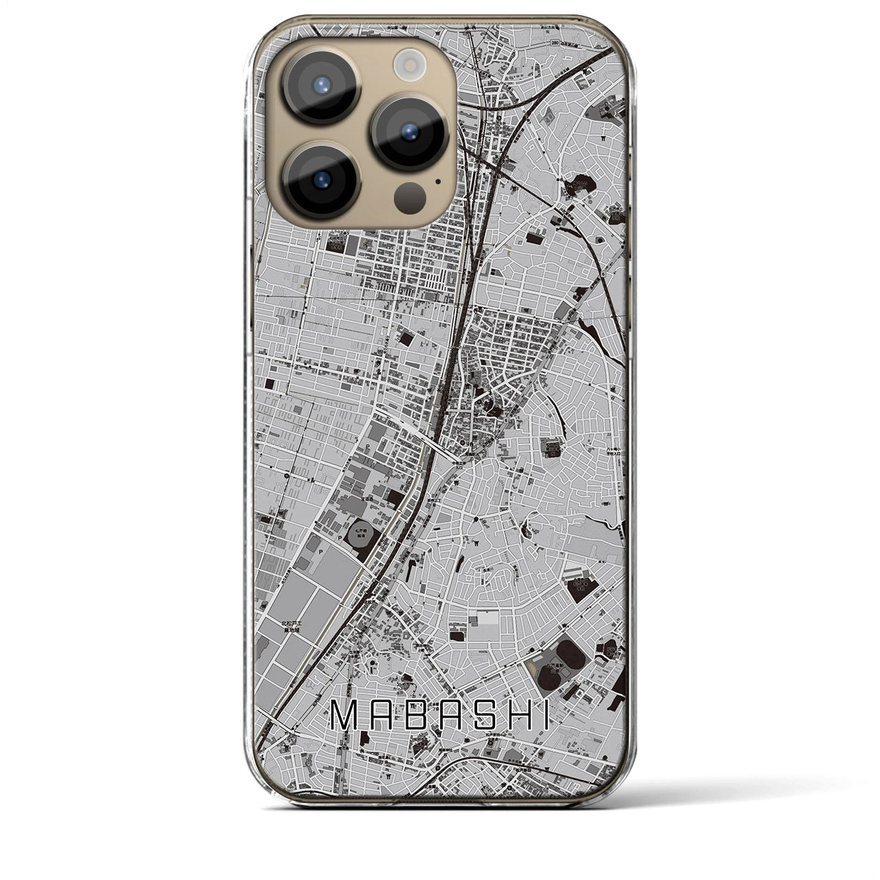 【馬橋(千葉県)】地図柄iPhoneケース(クリアタイプ)