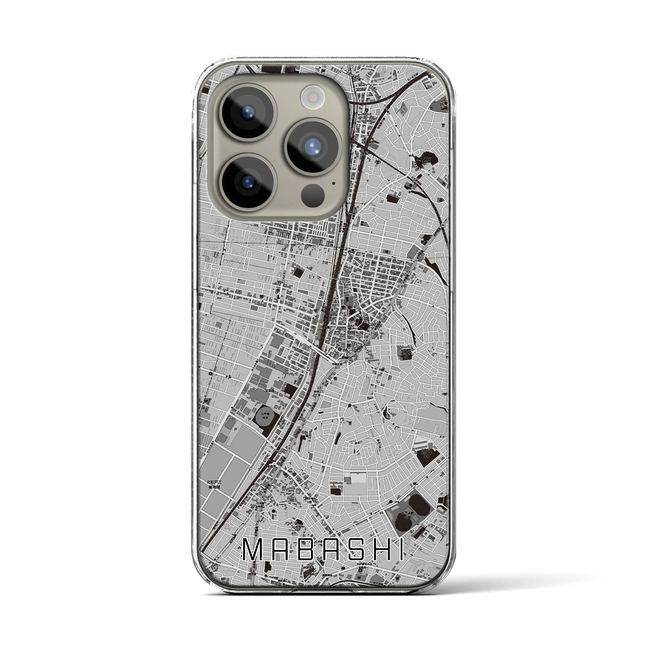 【馬橋(千葉県)】地図柄iPhoneケース(クリアタイプ)