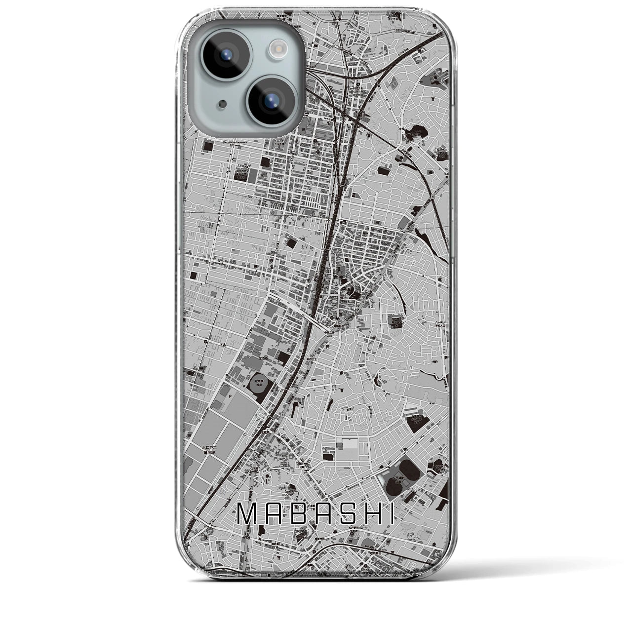 【馬橋(千葉県)】地図柄iPhoneケース(クリアタイプ)