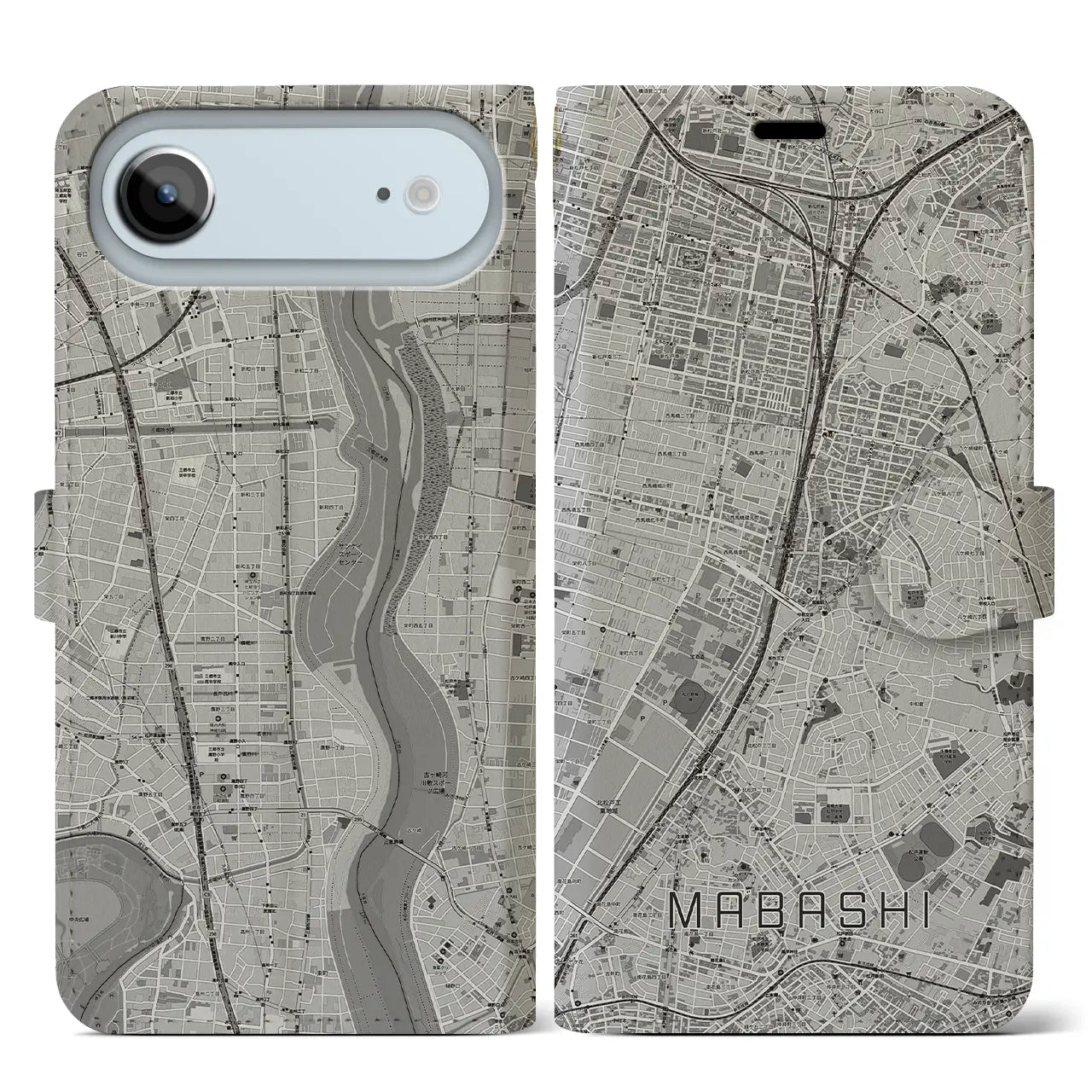 【馬橋(千葉県)】地図柄iPhoneケース(手帳タイプ)