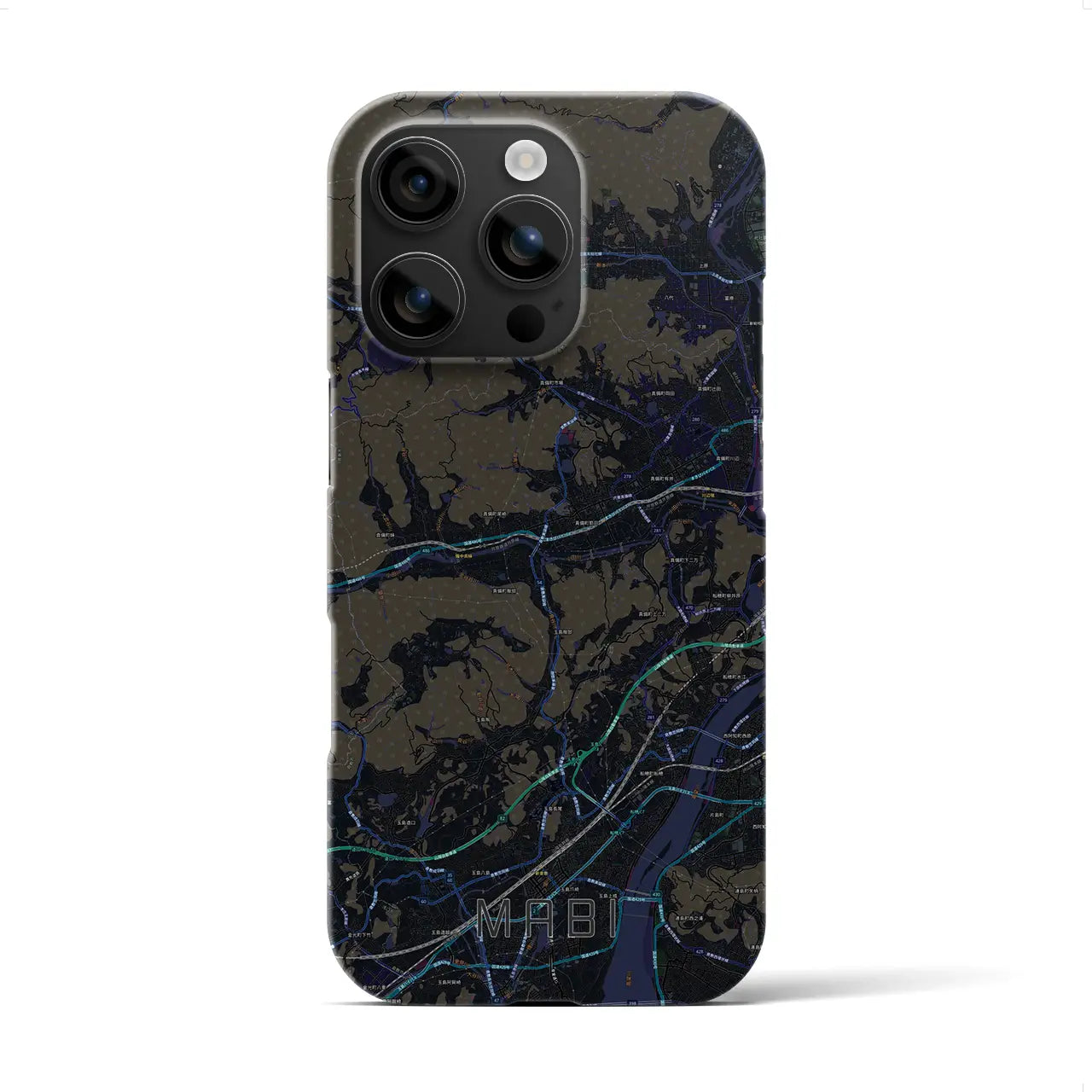 【真備(岡山県)】地図柄iPhoneケース(バックカバータイプ)