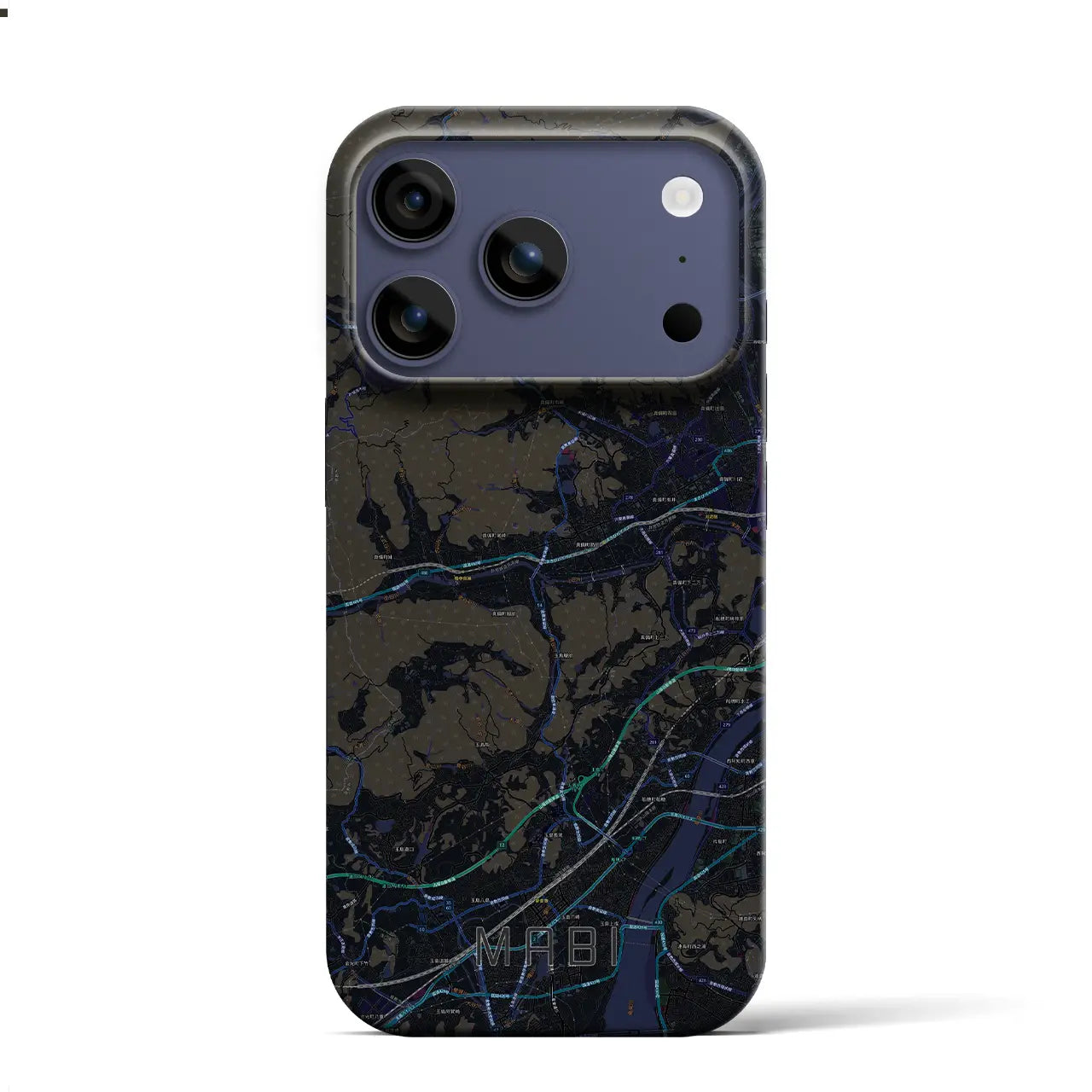 【真備(岡山県)】地図柄iPhoneケース(バックカバータイプ)