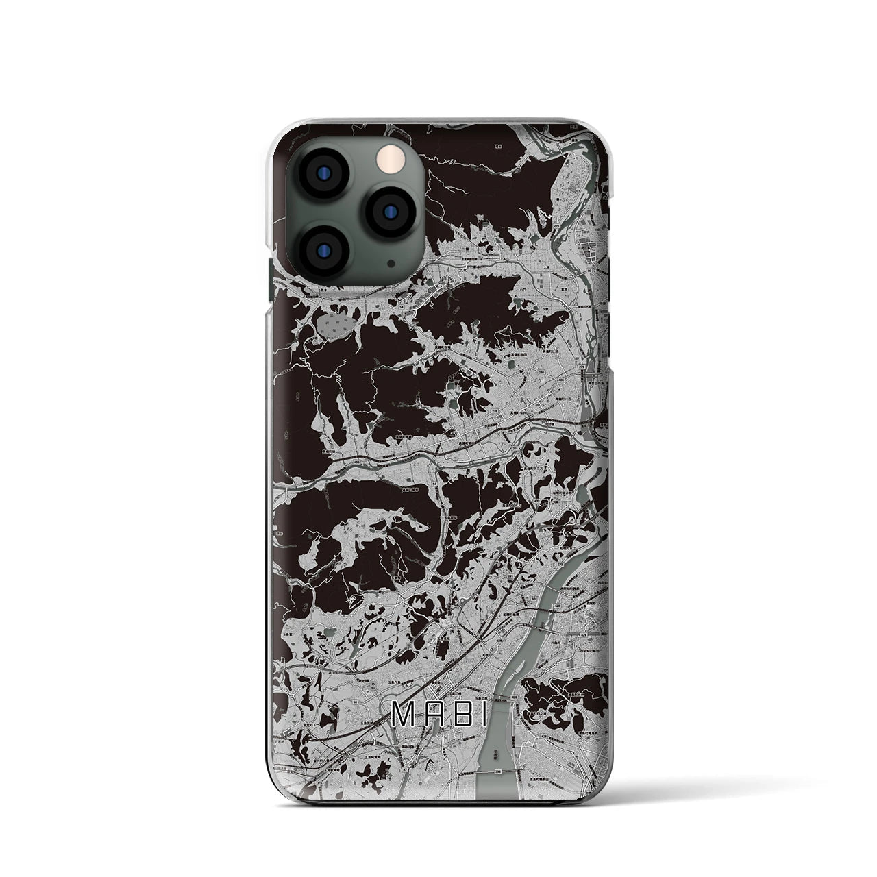 【真備(岡山県)】地図柄iPhoneケース(クリアタイプ)