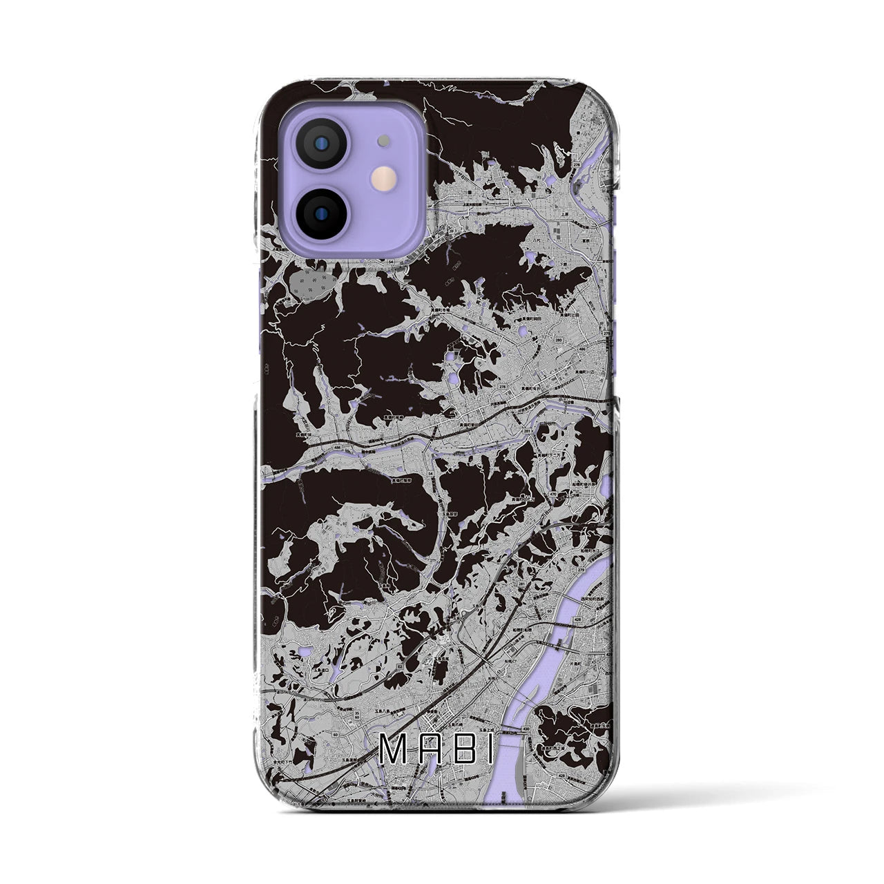 【真備(岡山県)】地図柄iPhoneケース(クリアタイプ)