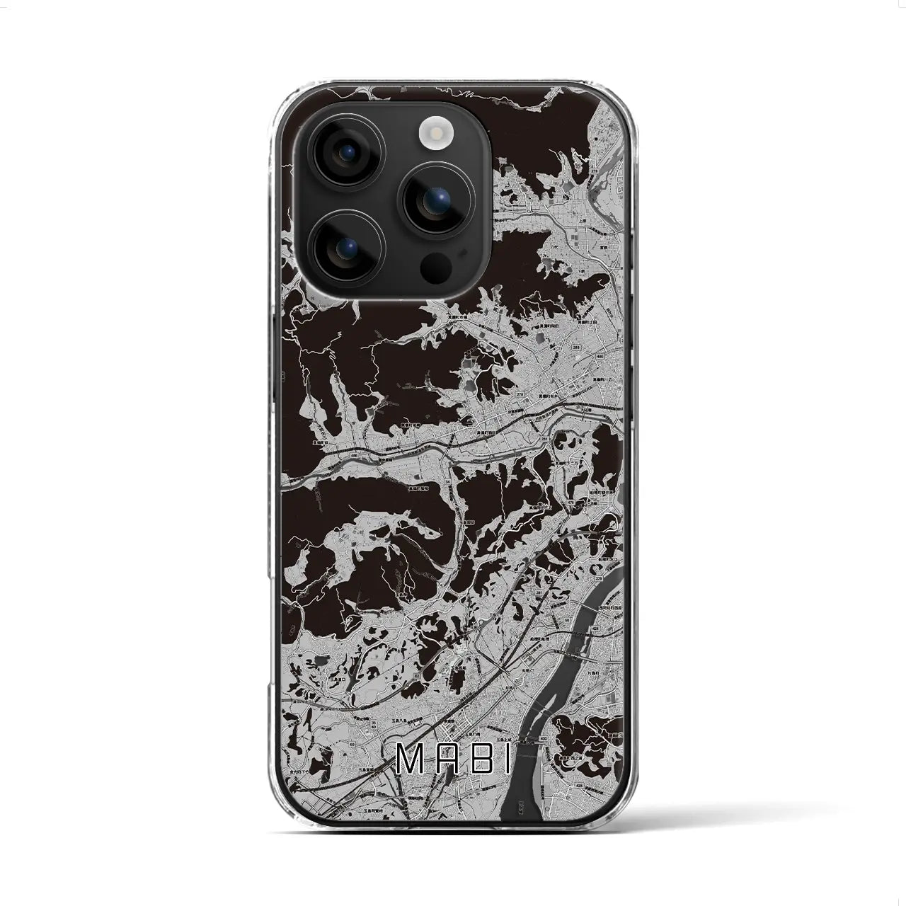 【真備(岡山県)】地図柄iPhoneケース(クリアタイプ)