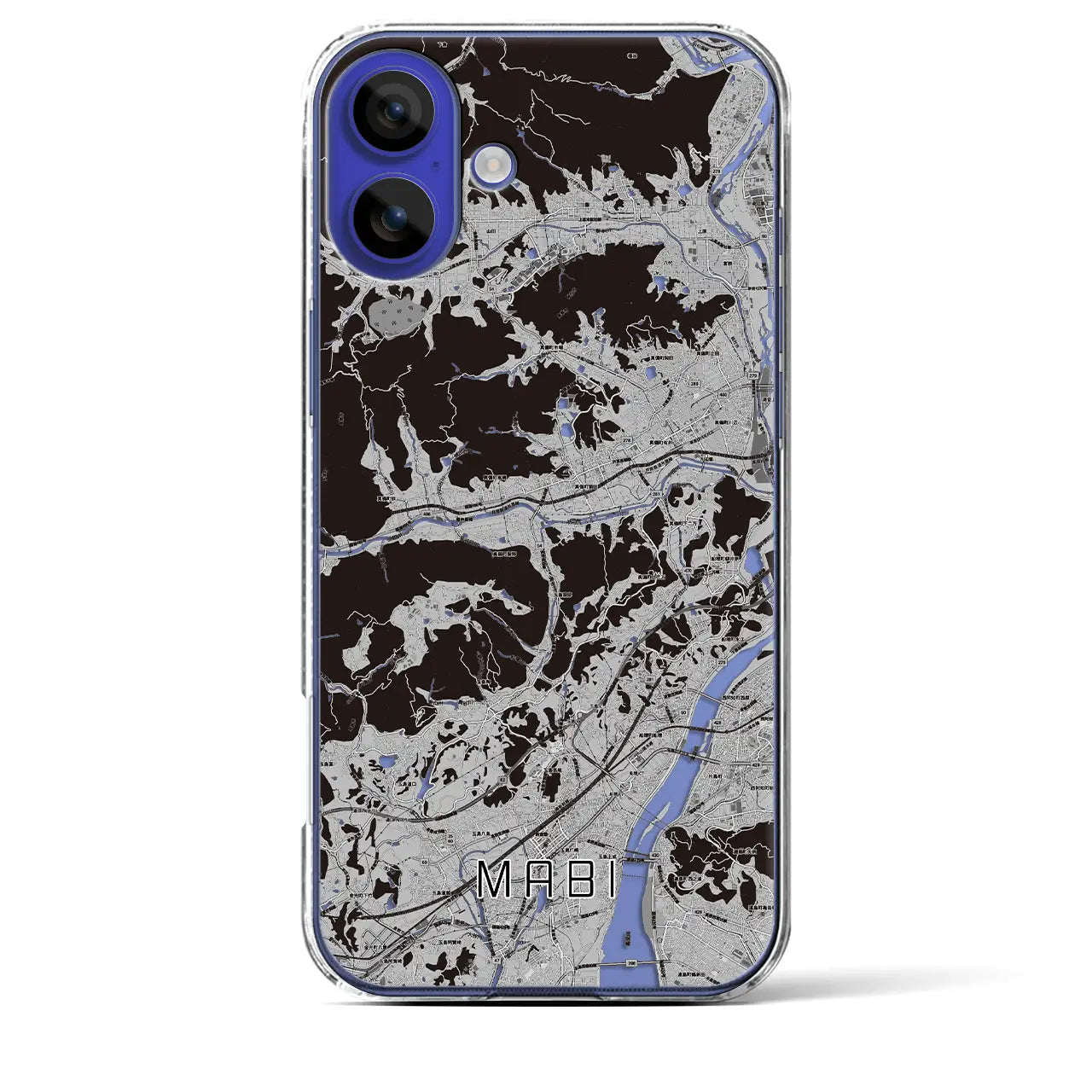 【真備(岡山県)】地図柄iPhoneケース(クリアタイプ)