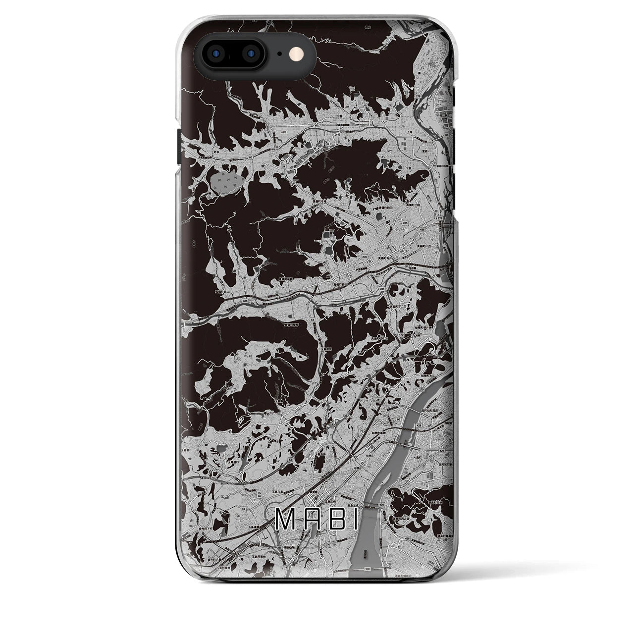 【真備(岡山県)】地図柄iPhoneケース(クリアタイプ)