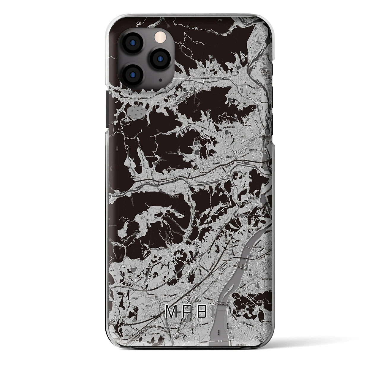 【真備(岡山県)】地図柄iPhoneケース(クリアタイプ)